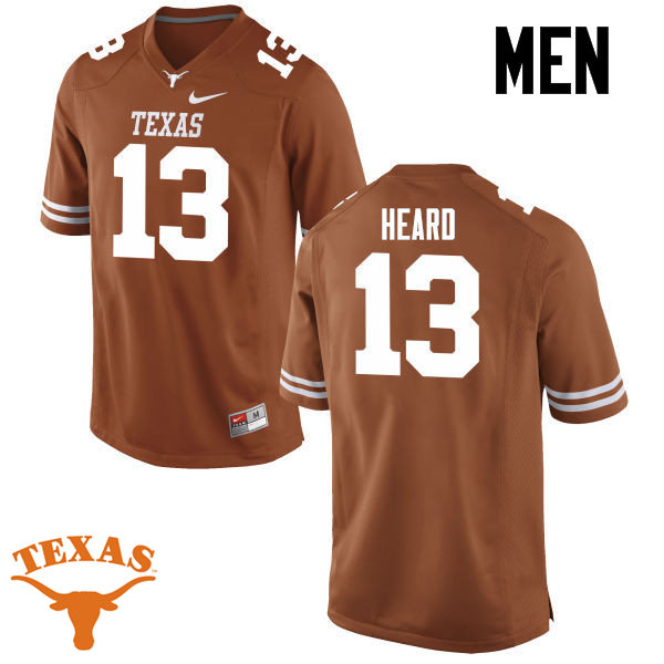 Men #13 Jerrod Heard Texas Longhorns College Football Jerseys-Tex Orange